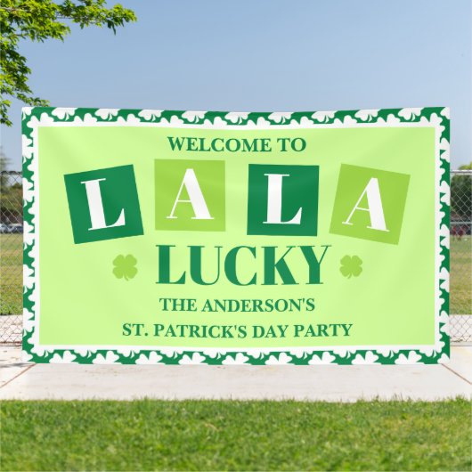Banderoles La La Lucky St. Patrick’s Day Party Welcome (Dehors)