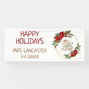 Banderoles La maîtresse préférée du Père Noël Joyeuses Fêtes