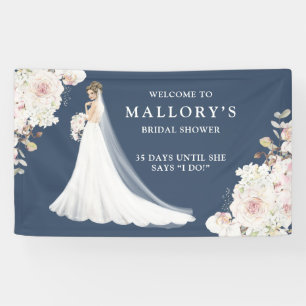 Banderoles La mariée en Mariage Gown Fête de l'mariée Bienven