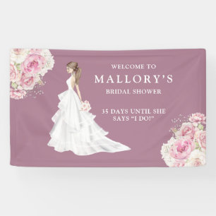 Banderoles La mariée en Mariage Gown Fête de l'mariée Bienven