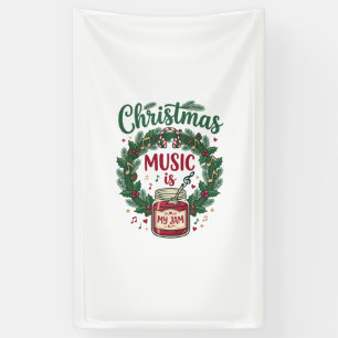 Banderoles La musique de Noël est un casque de pin de pot de