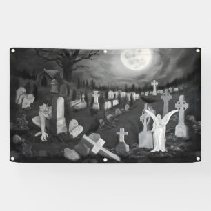 Banderoles La nuit sur le cimetière - Angel avec Diable