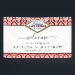 Banderoles La Parties scintillant Damask Las Vegas Mariage Co<br><div class="desc">Célébrez dans le style avec cette bannière d'accueil mariage design et très tendance. Ce design est facile à personnaliser avec votre libellé d'événement spécial et vos invités seront ravis quand ils verront cette bannière fabuleuse.</div>