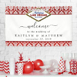 Banderoles La Parties scintillant Damask Las Vegas Mariage Co<br><div class="desc">Célébrez dans le style avec cette bannière d'accueil mariage design et très tendance. Ce design est facile à personnaliser avec votre libellé d'événement spécial et vos invités seront ravis quand ils verront cette bannière fabuleuse.</div>