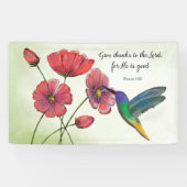 Banderoles La pensée religieuse de vous Fleurs avec Colibri (Horizontal)