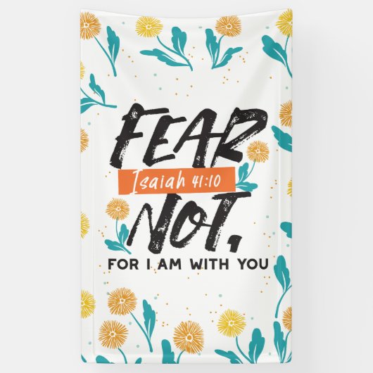 Banderoles La Peur Pas Isaïe Bible Verse Conception Inspirant (Vertical)