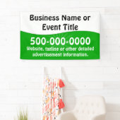 Banderoles La publicité d'affaires blanche verte faite sur (En situation)