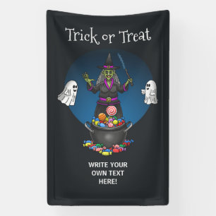 Banderoles La Sorcière Verte et les Fantômes Halloween Trick 