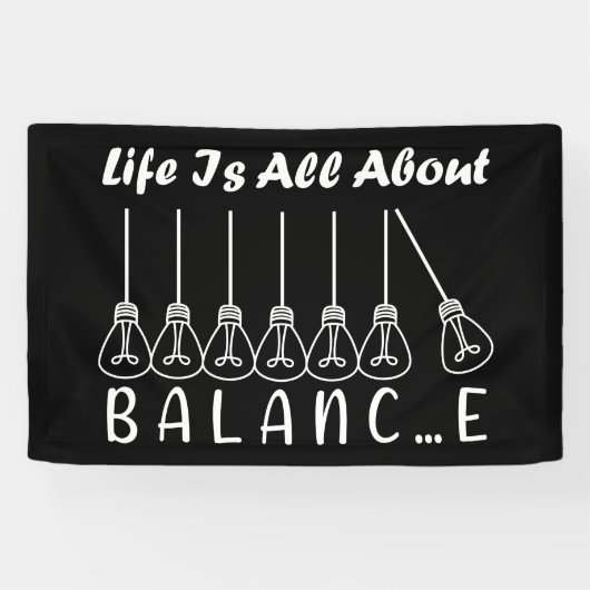 Banderoles La vie, c'est l'équilibre de l'inspiration de moti (Horizontal)
