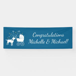 Banderoles Labrador Chien Baby shower Blue Boy Lab