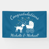 Banderoles Labrador Chien Baby shower Blue Boy Lab (Horizontal)