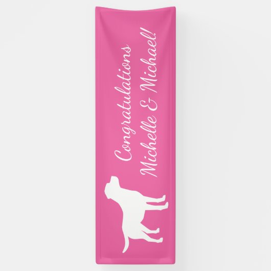 Banderoles Labrador Chien Baby shower Girl Lab Rose (Vertical)