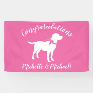 Banderoles Labrador Chien Baby shower Rose Girl Lab