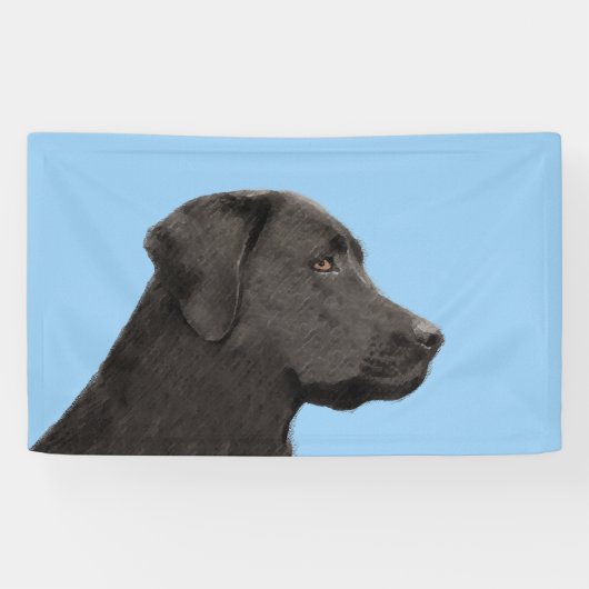 Banderoles Labrador Retriever Black Peinture Original Chien A (Horizontal)