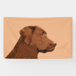 Banderoles Labrador Retriever (Chocolat) Peinture - Chien Art