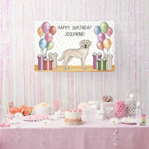 Banderoles Labrador Retriever Lab couleur crème Anniversaire