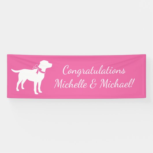 Banderoles Labrador Theme Chien Baby shower Pink Lab (Horizontal)