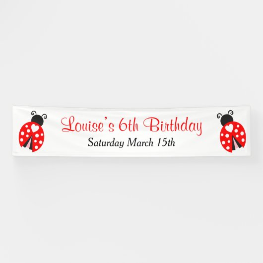 Banderoles Ladybug Ladybird Birthday Party (Horizontal)