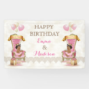 Banderoles L'Afro-américain royal de princesse trône jumelle