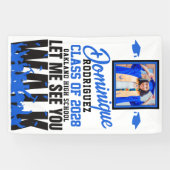 Banderoles Laisse-moi te voir marcher | Funny Blue Photo Grad (Horizontal)