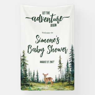 Banderoles Laissez l'aventure commencer ! Baby shower foresti