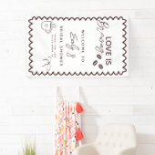 Banderoles L'amour brasse du café Thème Fête des mariées (En situation)