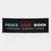 Banderoles L'AMOUR DE LA PAIX BIDEN Un Kinder plus intelligen (Horizontal)