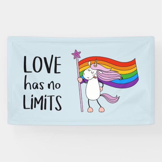 Banderoles L'amour n'a pas de limites Unicorne (Horizontal)