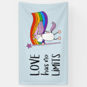 Banderoles L'amour n'a pas de limites Unicorne (Vertical)