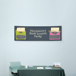 Banderoles Lancement du livre de machines à écrire vintage pe