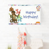 Banderoles L'anniversaire magique du singe en ballon de Spike (En situation)