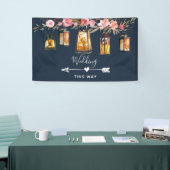 Banderoles Lanterne Rustique bleu corail Mariage direction (Salon professionnel)