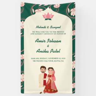 Banderoles Lanternes élégantes vertes Mehndi Sanget indien Lo