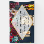 Banderoles Lanternes rustiques Marine Burgundy Merlot Mariage (Vertical)