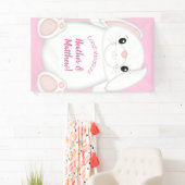 Banderoles Lapin Baby shower rose (En situation)