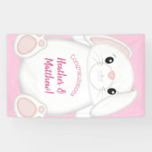 Banderoles Lapin Baby shower rose (Horizontal)