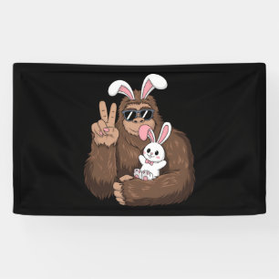 Banderoles Lapin Bigfoot Drôle de jour de Pâques Sasquatch