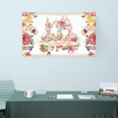 Banderoles Lapin de Pâques heureux d'aquarelle (Salon professionnel)