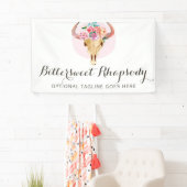 Banderoles L'aquarelle de Bohème rustique de crâne de vache (En situation)