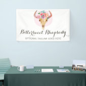 Banderoles L'aquarelle de Bohème rustique de crâne de vache (Salon professionnel)