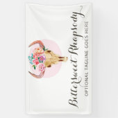 Banderoles L'aquarelle de Bohème rustique de crâne de vache (Vertical)