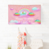 Banderoles L'arc-en-ciel de fête d'anniversaire de licorne (En situation)