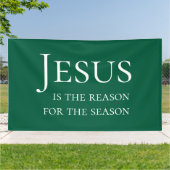 Banderoles Large Green Custom Jesus Reason For Christmas Sign (Dehors)