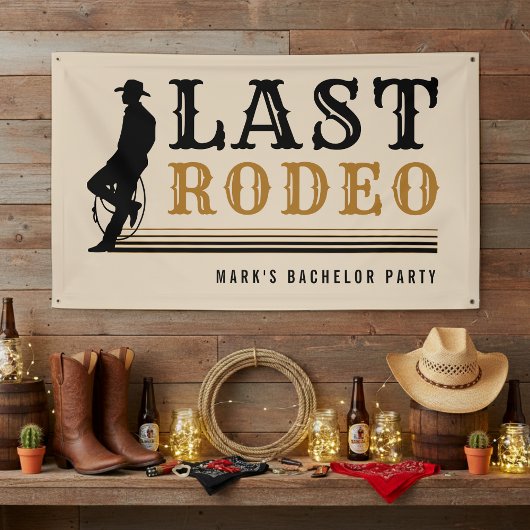 Banderoles Last Rodeo Cowboy Bachelor Party Tan Brown