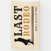 Banderoles Last Rodeo Cowboy Bachelor Party Tan Brown (Vertical)