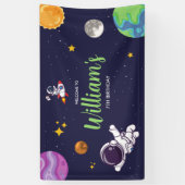 Banderoles L'astronaute de l'espace à tout âge fête d'anniver (Vertical)