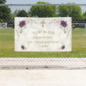 Banderoles Lavande Blush Fleurs rose Baptême Affiche de bienv (En situation)