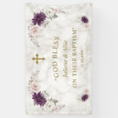 Banderoles Lavande Blush Fleurs rose Baptême Affiche de bienv (Vertical)