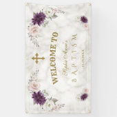 Banderoles Lavande Blush Fleurs rose Baptême Affiche de bienv (Vertical)