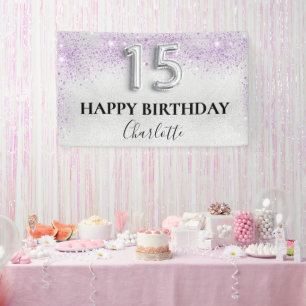 Banderoles lavande d'argent de Quinceanera